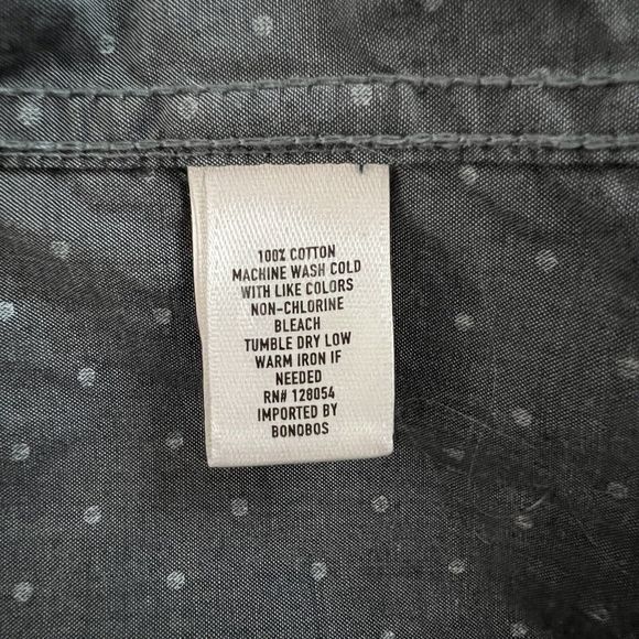 Bonobos Shirt Men Medium Long Gray White Polka Dot Office Career Casual Preppy - Picture 6 of 8